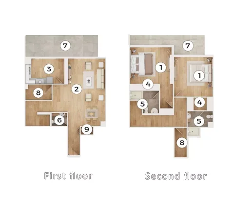 Floor plan, 2 Beds, 1,790 sq ft