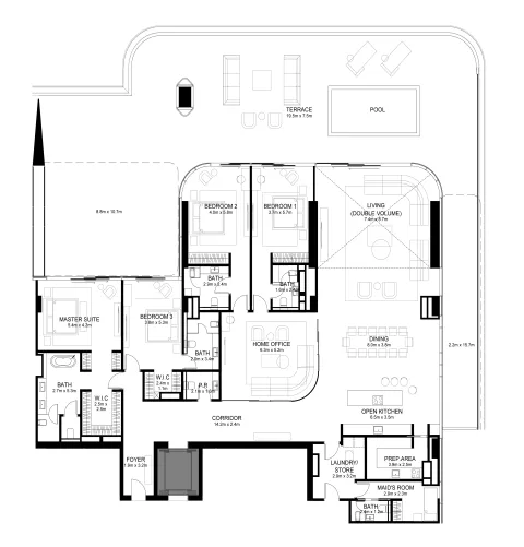 Floor plan, 4 Beds, 7,782 sq ft