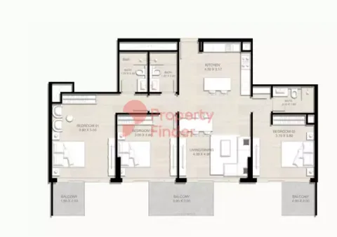 Floor plan, 3 Beds, 0 sq ft