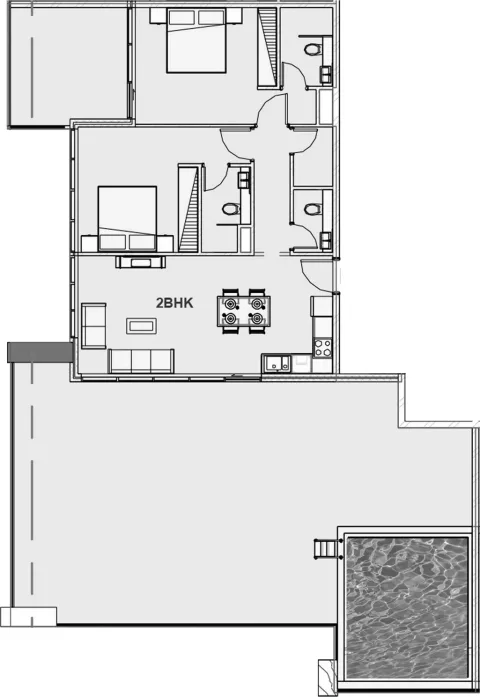 Floor plan, 2 Beds, 2,282 sq ft