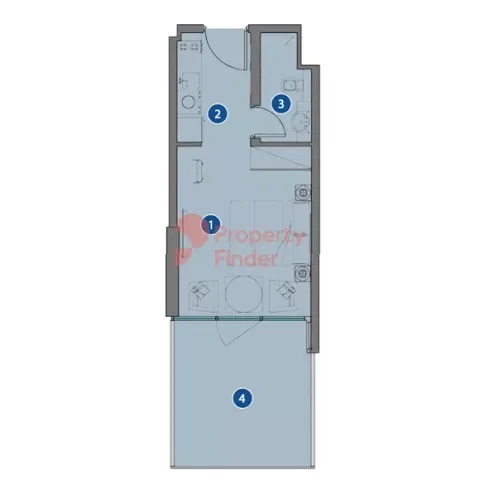 Floor plan, Studio, 378 sq ft