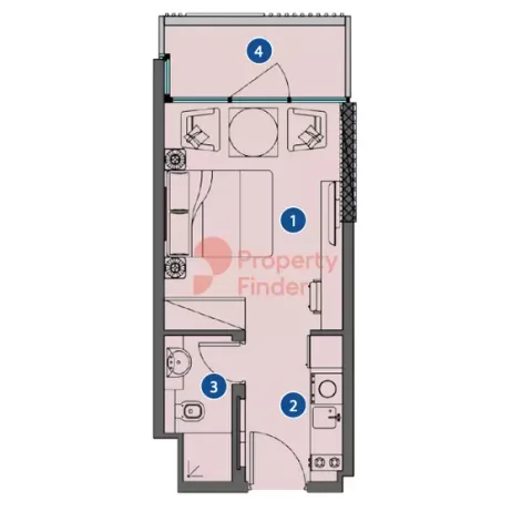 Floor plan, Studio, 342 sq ft