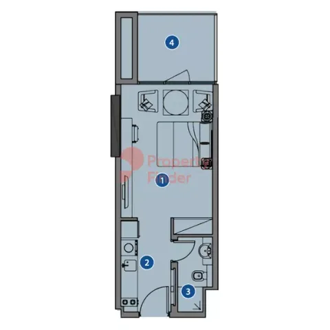 Floor plan, Studio, 347 sq ft