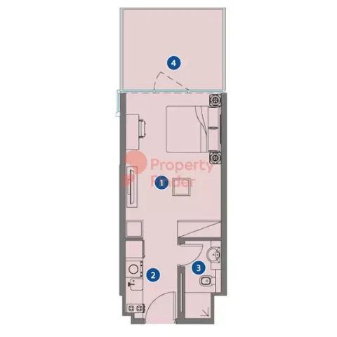 Floor plan, Studio, 269 sq ft