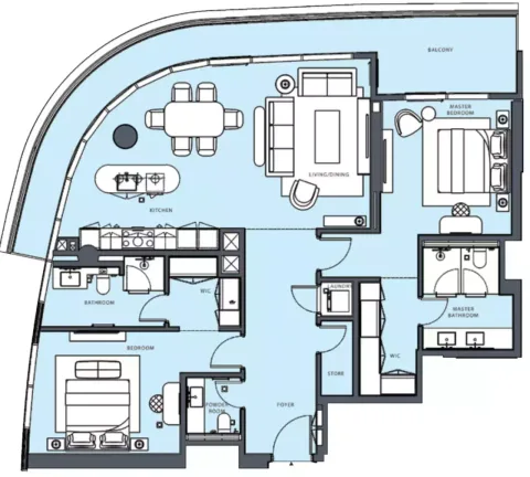 Floor plan, 2 Beds, 1,622 sq ft