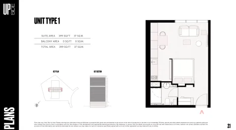 Floor plan, Studio, 399 sq ft