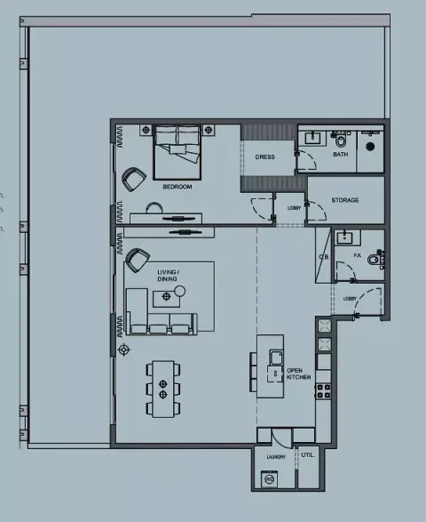 Floor plan, 1 Bed, 2,211 sq ft