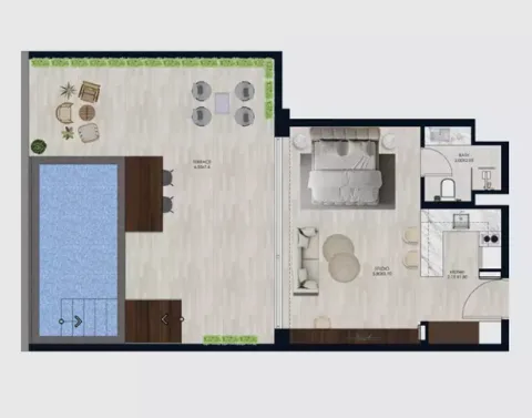 Floor plan, Studio, 949 sq ft
