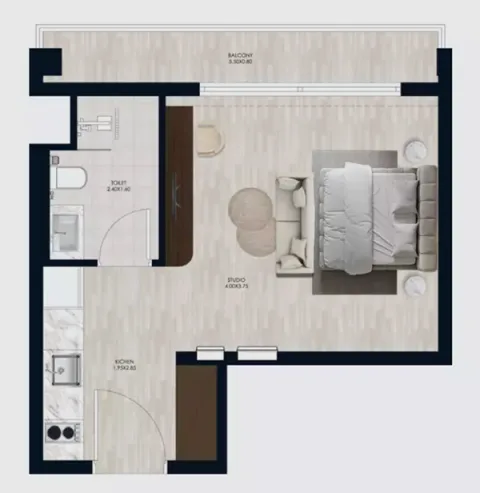Floor plan, Studio, 339 sq ft