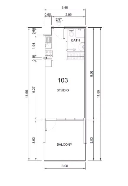 Floor plan, Studio, 0 sq ft