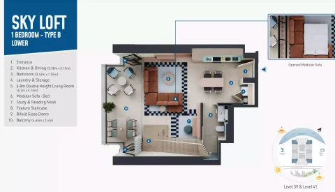 Floor plan, 1 Bed, 1,095 sq ft