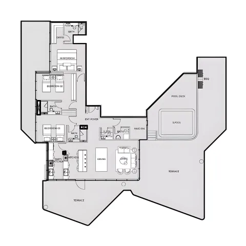 Floor plan, 3 Beds, 4,492 sq ft