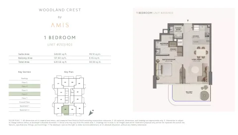 Floor plan, 1 Bed, 630 sq ft
