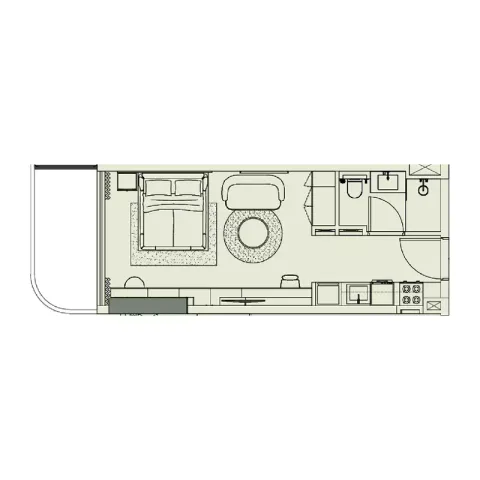 Floor plan, Studio, 372 sq ft