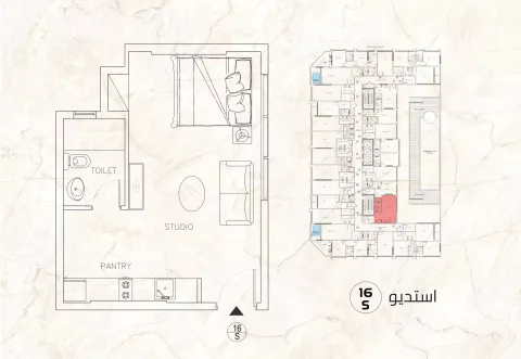 Floor plan, Studio, 0 sq ft