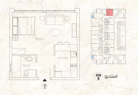 Floor plan, Studio, 0 sq ft