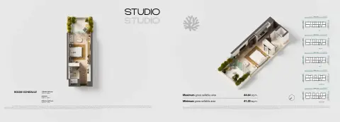 Floor plan, Studio, 444 sq ft