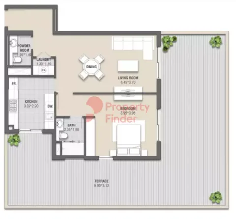 Floor plan, 1 Bed, 1,708 sq ft