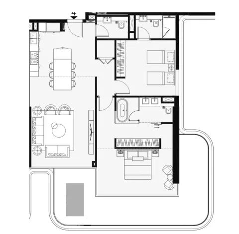 Floor plan, 2 Beds, 2,185 sq ft