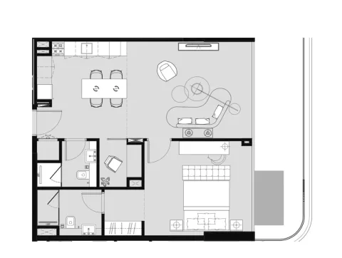 Floor plan, 1 Bed, 943 sq ft