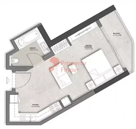 Floor plan, Studio, 417 sq ft