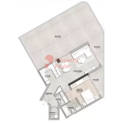 Floor plan, 1 Bed, 1,629 sq ft