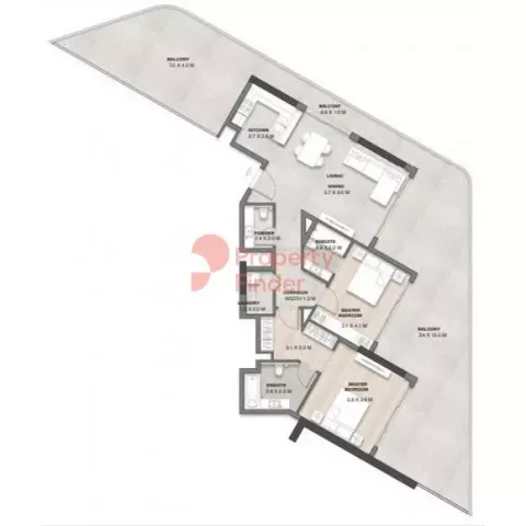 Floor plan, 2 Beds, 2,019 sq ft