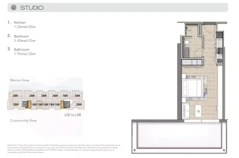 Floor plan, Studio, 0 sq ft