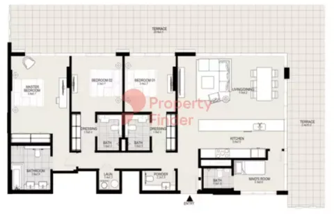 Floor plan, 3 Beds, 2,710 sq ft