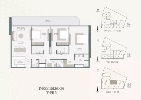 Floor plan, 3 Beds, 2,032 sq ft