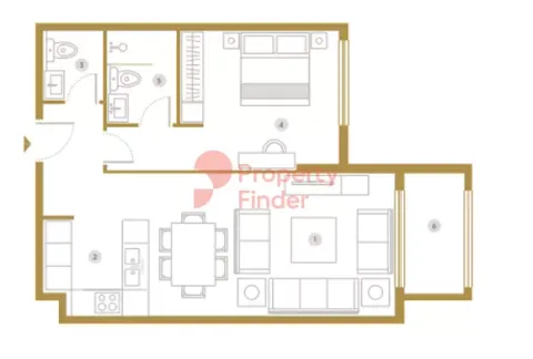 Floor plan, 1 Bed, 782 sq ft