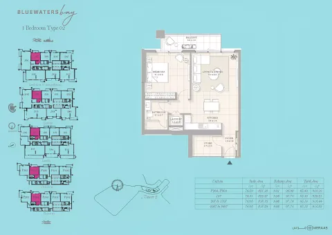 Floor plan, 1 Bed, 916 sq ft