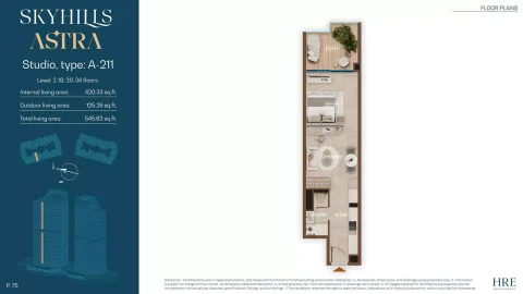 Floor plan, Studio, 546 sq ft