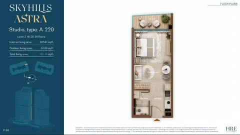 Floor plan, Studio, 385 sq ft