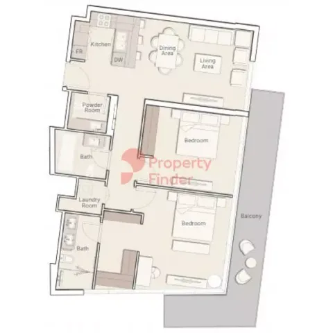 Floor plan, 2 Beds, 0 sq ft