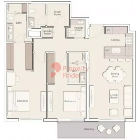 Floor plan, 2 Beds, 0 sq ft