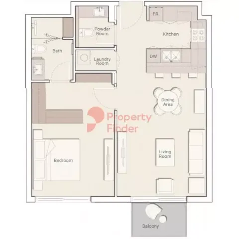 Floor plan, 1 Bed, 0 sq ft