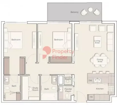 Floor plan, 2 Beds, 0 sq ft