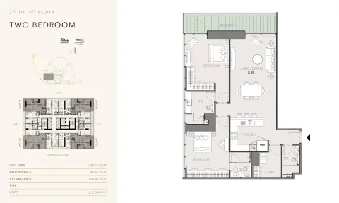 Floor plan, 2 Beds, 1,460 sq ft