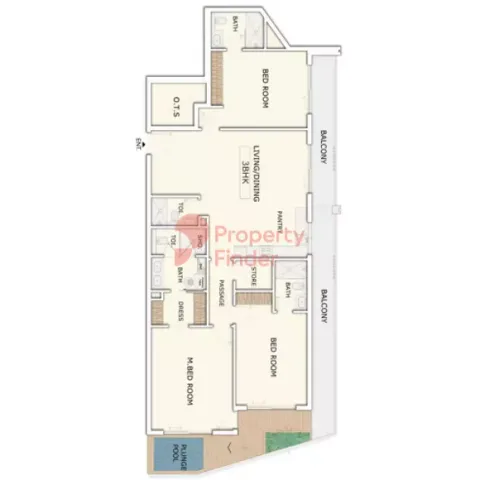 Floor plan, 3 Beds, 1,996 sq ft