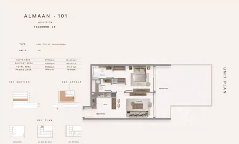 Floor plan, 1 Bed, 1,044 sq ft
