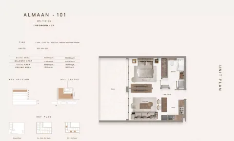 Floor plan, 1 Bed, 715 sq ft