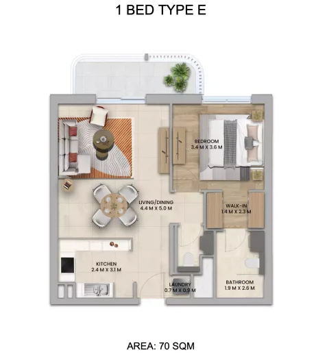 Floor plan, 1 Bed, 753 sq ft