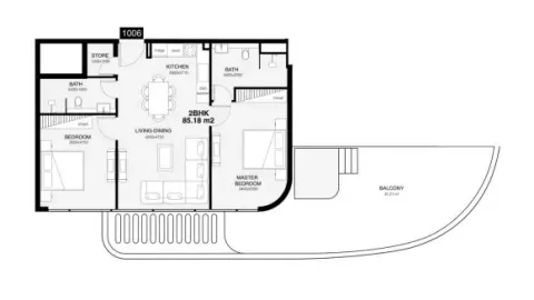 Floor plan, 2 Beds, 1,442 sq ft