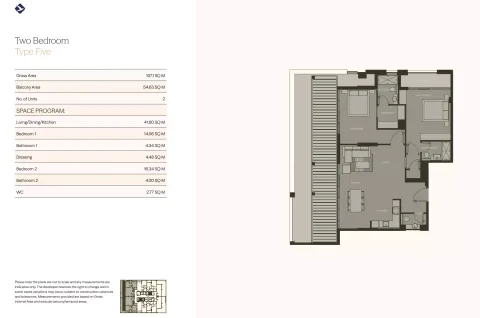 Floor plan, 2 Beds, 1,151 sq ft