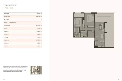 Floor plan, 2 Beds, 1,151 sq ft