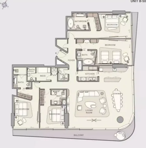 Floor plan, 4 Beds, 314 sq ft