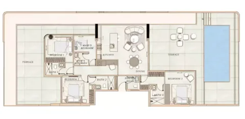 Floor plan, 3 Beds, 1,453 sq ft
