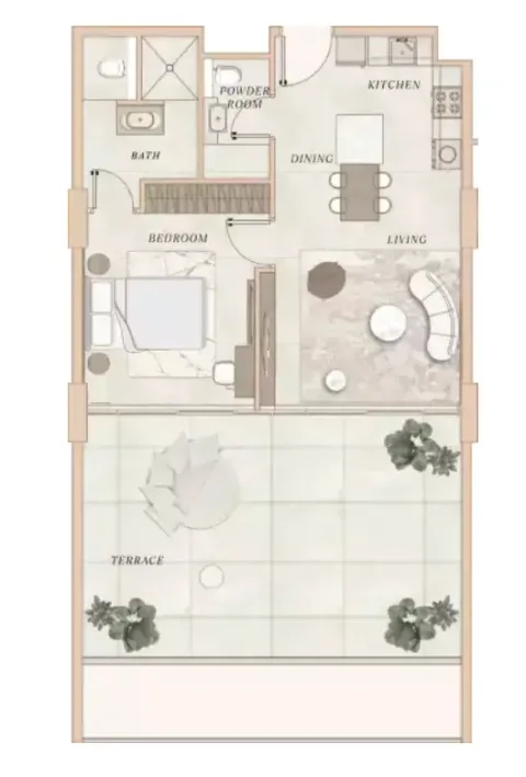 Floor plan, 1 Bed, 764 sq ft