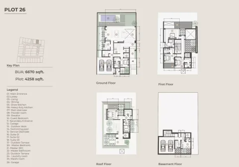 Floor plan, 5 Beds, 6,670 sq ft